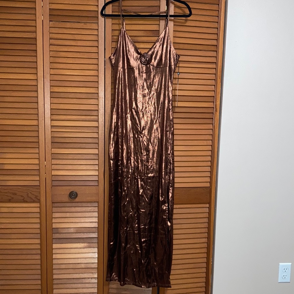 Elegant Metallic Copper Dress